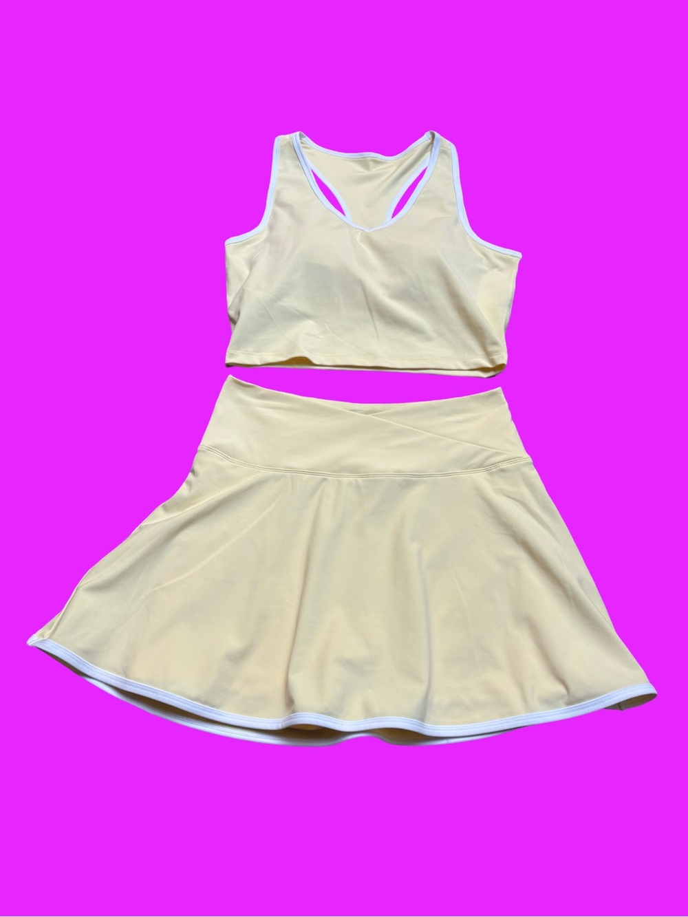 Yogalicious Soft Yellow Racerback Crop Top NWT Size M
